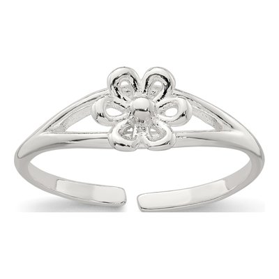 Sterling Silver Flower Toe Ring