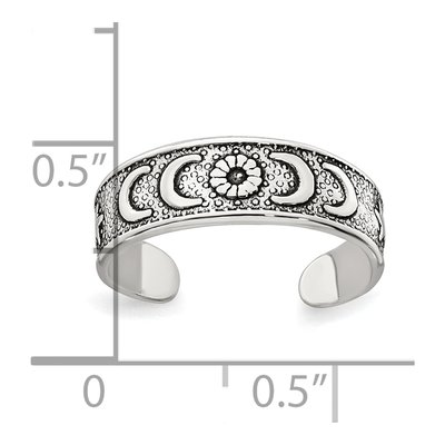 Sterling Silver Moon Star Toe Ring – view 6