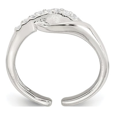 Sterling Silver CZ Adjustable Toe Ring – view 3