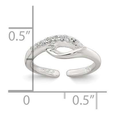 Sterling Silver CZ Adjustable Toe Ring – view 6