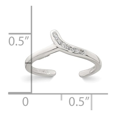 Sterling Silver CZ Toe Ring – view 6