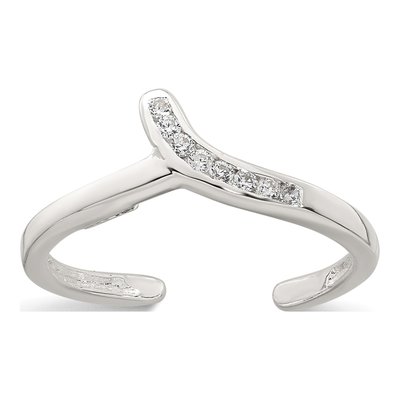 Sterling Silver CZ Toe Ring