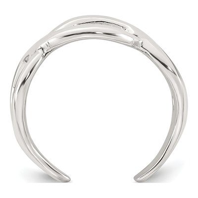 Sterling Silver Criss Cross Adjustable Toe Ring – view 3