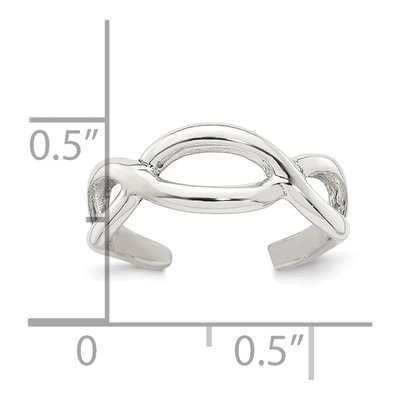 Sterling Silver Criss Cross Adjustable Toe Ring – view 6