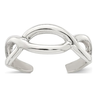 Sterling Silver Criss Cross Adjustable Toe Ring