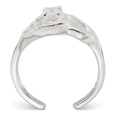 Sterling Silver CZ Fancy Toe Ring – view 3