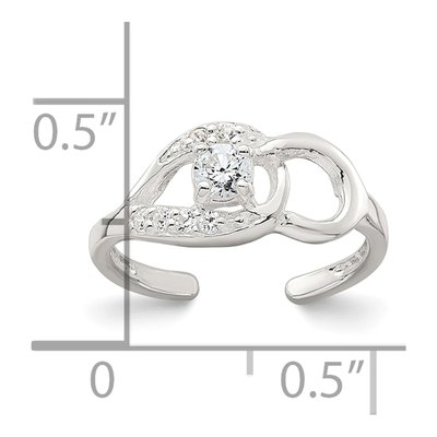 Sterling Silver CZ Fancy Toe Ring – view 6
