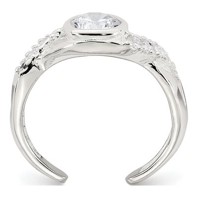 Sterling Silver CZ Adjustable Toe Ring – view 3