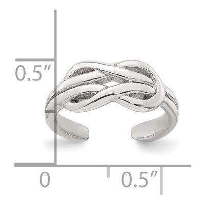 Sterling Silver Infinity Knot Adjustable Toe Ring – view 6