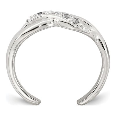 Sterling Silver CZ Infinity Toe Ring – view 3