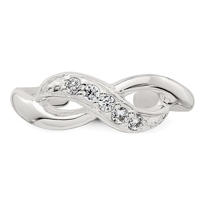 Sterling Silver CZ Infinity Toe Ring – view 5