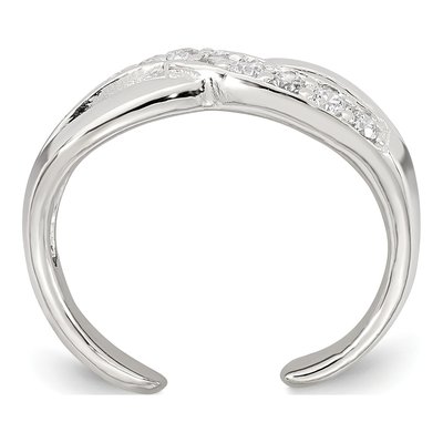 Sterling Silver CZ Infinity Adjustable Toe Ring – view 3