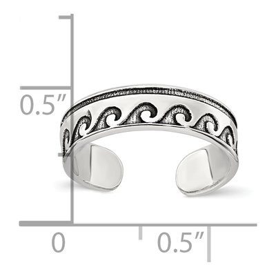Sterling Silver Wave Toe Ring – view 6
