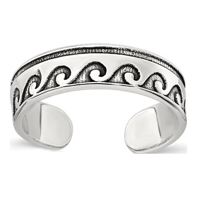 Sterling Silver Wave Toe Ring