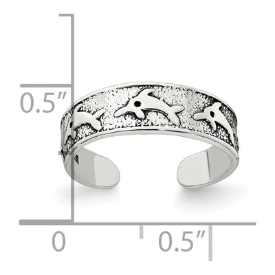 Sterling Silver Dolphin Toe Ring – view 6
