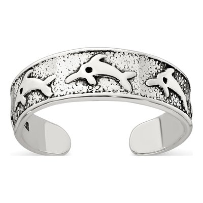 Sterling Silver Dolphin Toe Ring