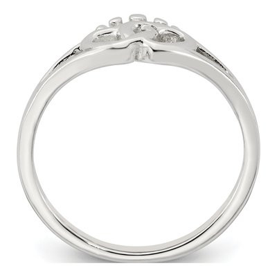 Sterling Silver Interlocking Hearts Crown Ring – view 3