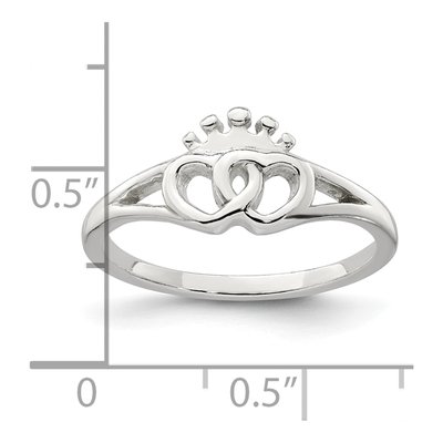 Sterling Silver Interlocking Hearts Crown Ring – view 6