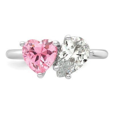 Sterling Silver CZ Heart Ring – view 5