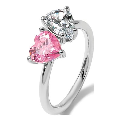 Sterling Silver CZ Heart Ring – view 8