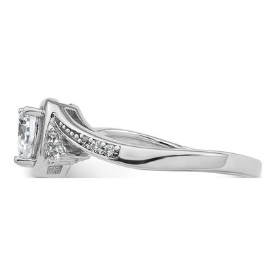 Sterling Silver CZ Fancy Center Heart Ring – view 4