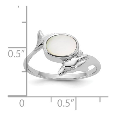 Sterling Silver Mother of Pearl Dolphin Ring – view 5