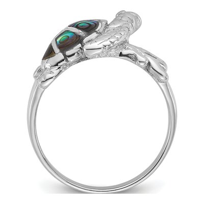 Sterling Silver Abalone Sea Turtle Ring – view 2