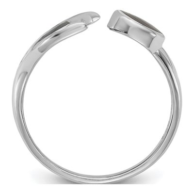 Sterling Silver Abalone Whale Tail Ring – view 2