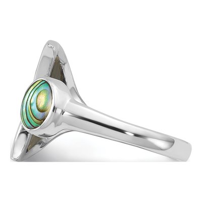Sterling Silver Abalone Whale Tail Ring – view 3