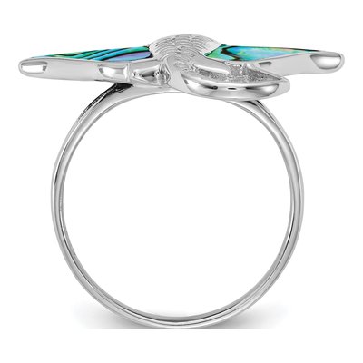 Sterling Silver Abalone Stingray Ring – view 2