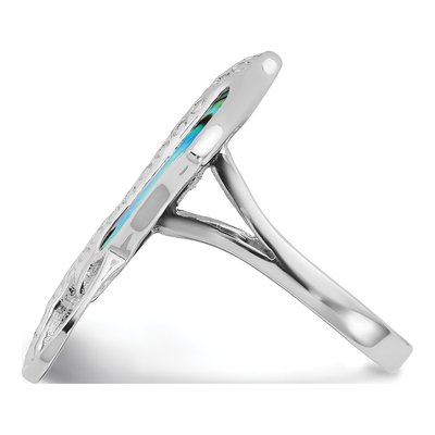 Sterling Silver Abalone Stingray Ring – view 3