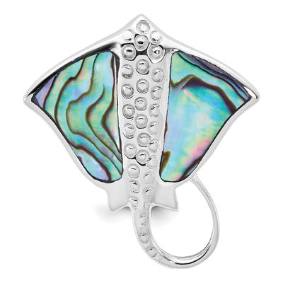 Sterling Silver Abalone Stingray Ring – view 4