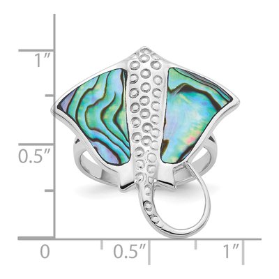 Sterling Silver Abalone Stingray Ring – view 6