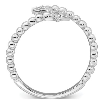 Sterling Silver CZ Moon Star Ring – view 3