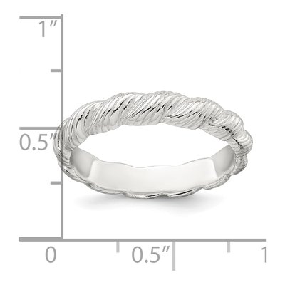 Sterling Silver 3.7mm Twisted Band – view 5