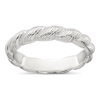 Sterling Silver 3.7mm Twisted Band