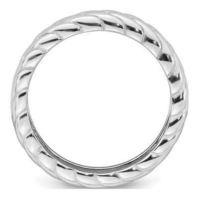 Sterling Silver 4.8mm Domed Chevron Band – view 3