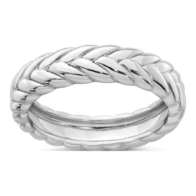 Sterling Silver 4.8mm Domed Chevron Band