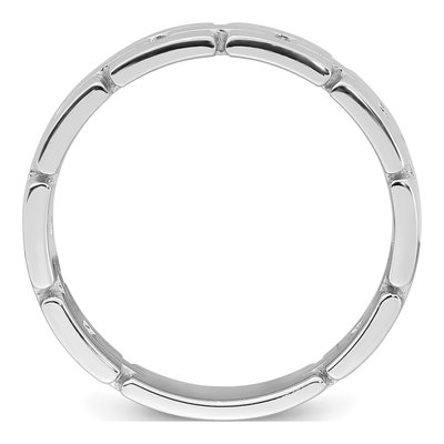 Sterling Silver Brick Pattern Ring – view 3