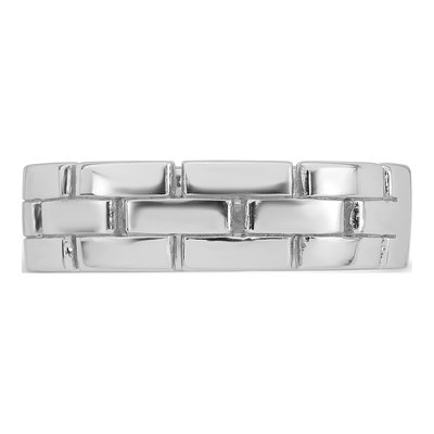 Sterling Silver Brick Pattern Ring – view 4