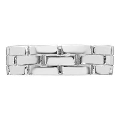 Sterling Silver Brick Pattern Ring – view 5