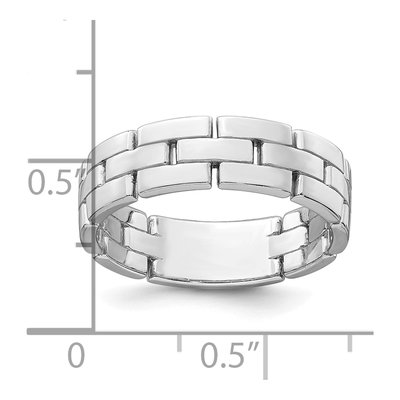 Sterling Silver Brick Pattern Ring – view 6