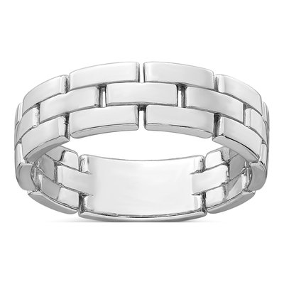 Sterling Silver Brick Pattern Ring