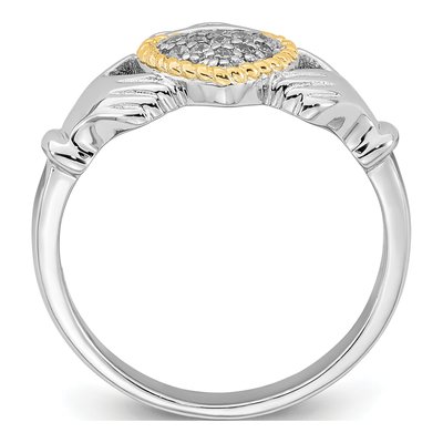 Sterling Silver & 14K Gold CZ Ring – view 3