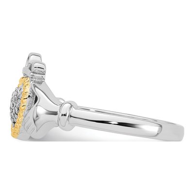 Sterling Silver & 14K Gold CZ Ring – view 4