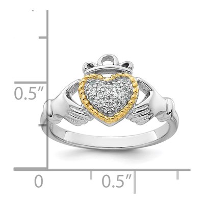 Sterling Silver & 14K Gold CZ Ring – view 6