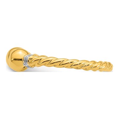 Gold-Plated Sterling Silver CZ Twisted Ball Ring – view 4