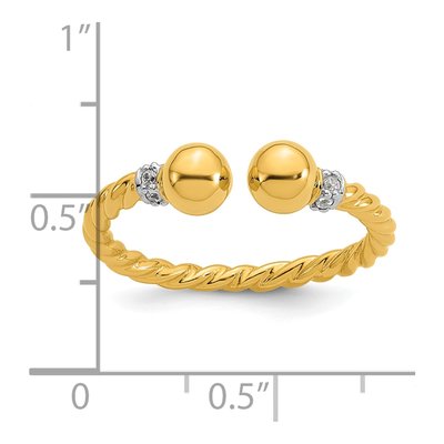 Gold-Plated Sterling Silver CZ Twisted Ball Ring – view 6
