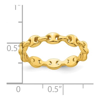 Gold-Plated Sterling Silver Mariner Link Ring – view 5