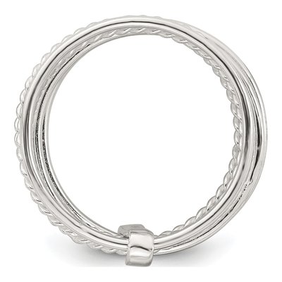Sterling Silver 7.2mm Twisted Multi-Band – view 3